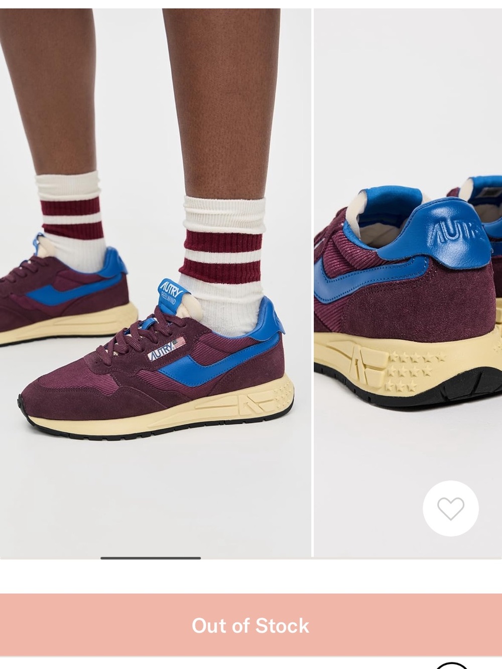 Aurore Burgundy & Blue Retro Runner Sneakers
